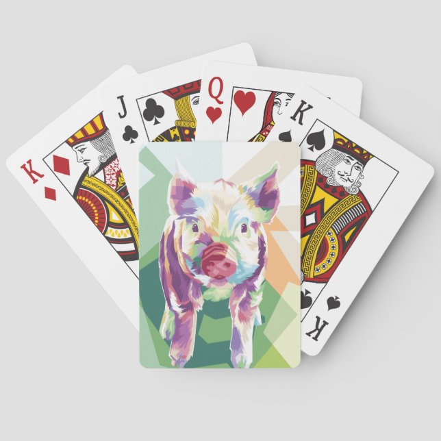 Jeu De Cartes Cochon Pop Art coloré Jouer des cartes (dos)
