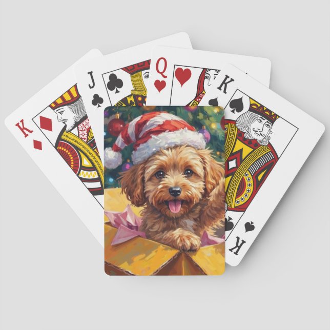 Jeu De Cartes Cockapoo Dog Christmas Gift Box Surprise (dos)