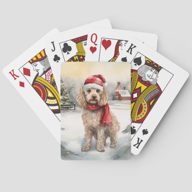 Jeu De Cartes Cockapoo Dog in Snow Christmas (dos)