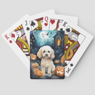 Jeu De Cartes Cockapou d'Halloween avec la peur Citrouille