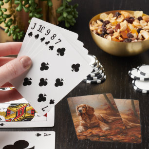 Jeu De Cartes Cocker Spaniel en automne feuilles chute inspire