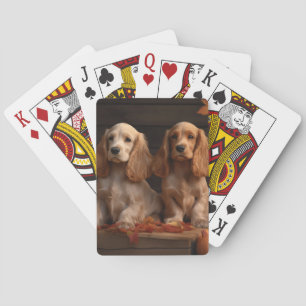 Jeu De Cartes Cocker Spaniel Puppy Automne Citrouille de plaisir