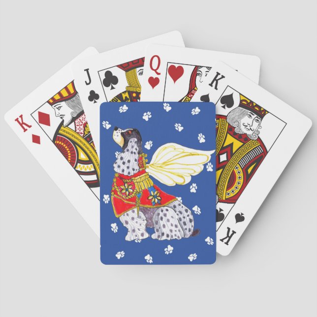 Jeu De Cartes Cocker Spaniel tacheté jouant aux cartes (dos)