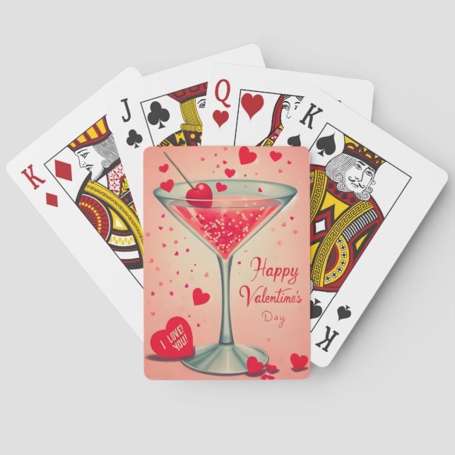 Jeu De Cartes Cocktail Valentine Martini du milieu du siècle (dos)
