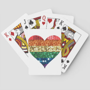 Jeu De Cartes coeur arc-en-ciel lgbt