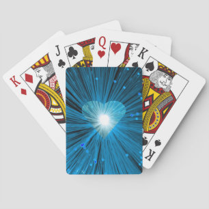 Jeu De Cartes Coeur bleu jouant aux cartes