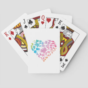 Jeu De Cartes Coeur des Etats-Unis d'aquarelle