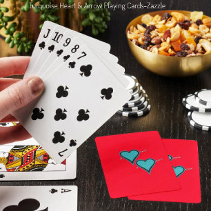 Jeu De Cartes Coeur et flèche turquoise