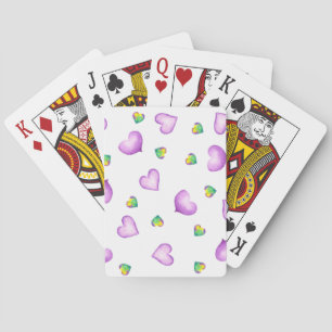 Jeu De Cartes Coeur mignon violet romantique Saint-Valentin