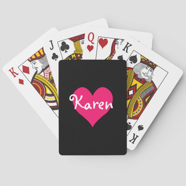 Jeu De Cartes Coeur rose personnalisé (dos)