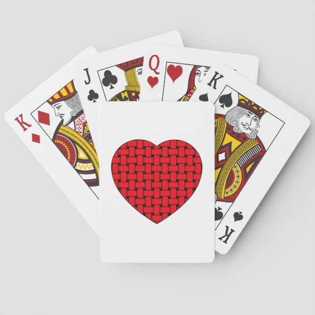 Jeu De Cartes Coeur rouge tressé (dos)