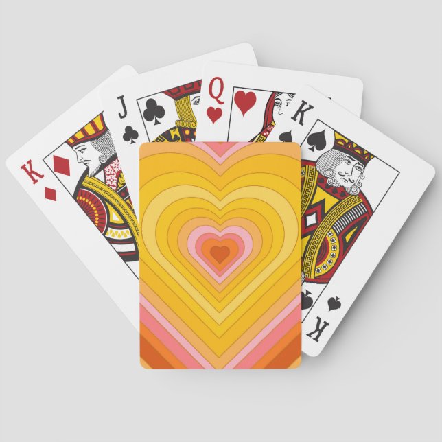 Jeu De Cartes Coeur super à couche rétro (dos)