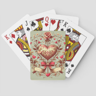 Jeu De Cartes Coeur vintage Valentine's day xoxo