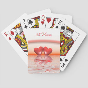 Jeu De Cartes Coeurs coralliens du 35e anniversaire
