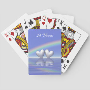 Jeu De Cartes Coeurs d'argent du 25e anniversaire