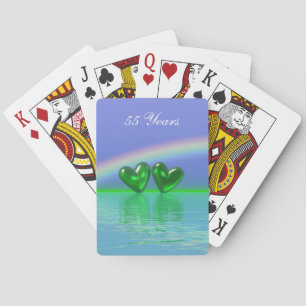 Jeu De Cartes Coeurs d'émeraude du 55e anniversaire