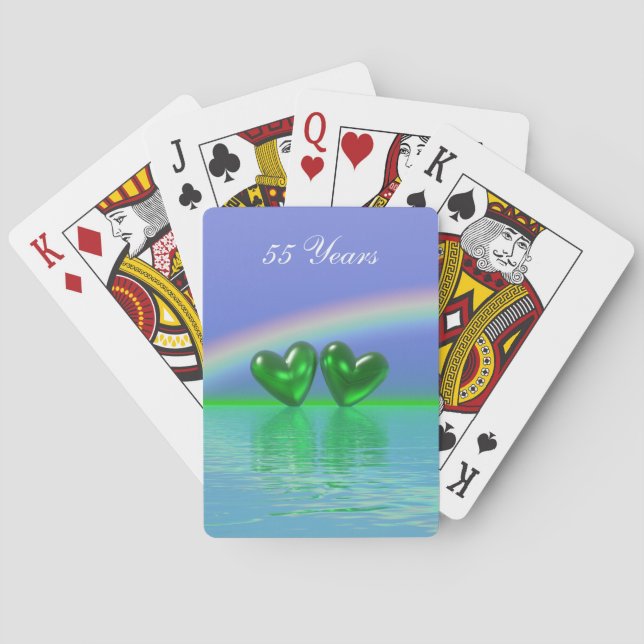 Jeu De Cartes Coeurs d'émeraude du 55e anniversaire (dos)