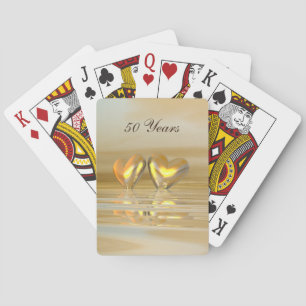 Jeu De Cartes Coeurs d'or d'anniversaire