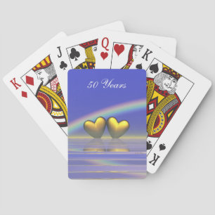 Jeu De Cartes Coeurs d'or du 50e anniversaire