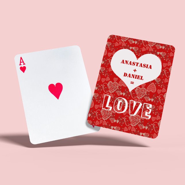 Jeu De Cartes Coeurs mignons couple de la Saint Valentin (Créateur téléchargé)