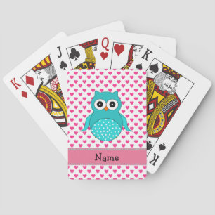 Jeu De Cartes Coeurs mignons nommés personnalisés de rose de