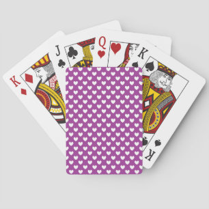 Jeu De Cartes Coeurs polka blanc sur Cactus violet Fleur violet