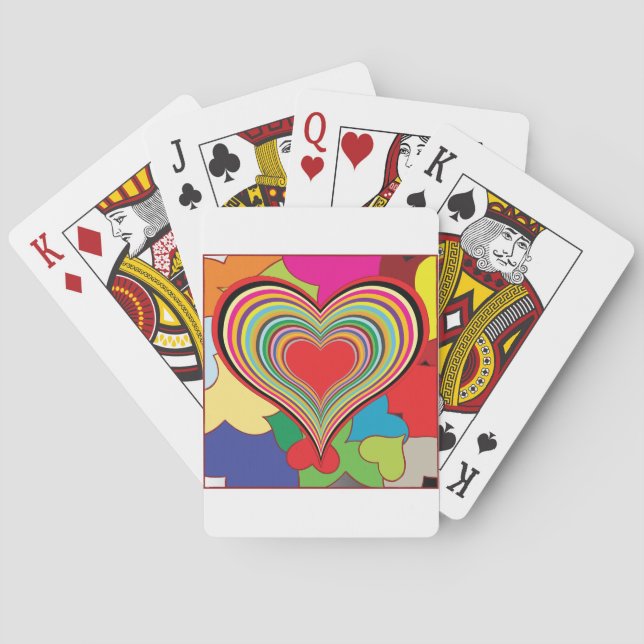 Jeu De Cartes Coeurs rétro vibrants (dos)