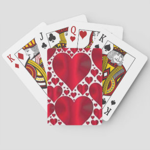 JEU DE CARTES COEURS ROUGES POUR LA JOURNÉE DE VALENTINE