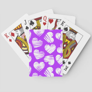 Jeu De Cartes Coeurs violet et blanc Jouer aux cartes