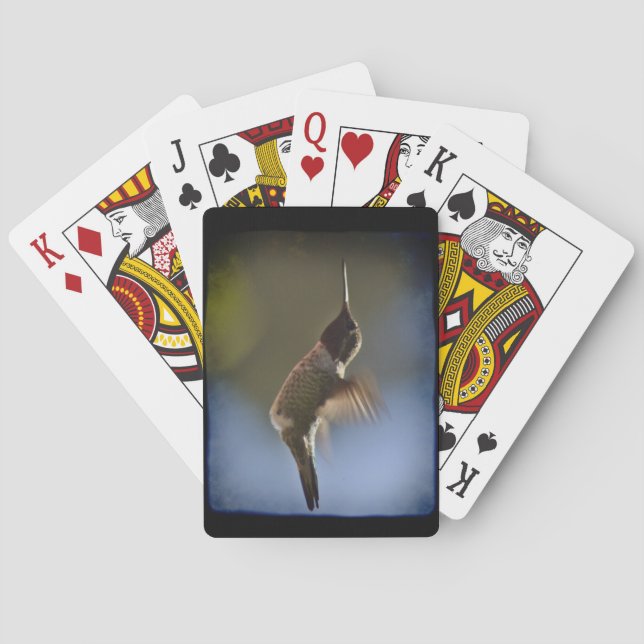 Jeu De Cartes Colibri sur le bord noir du vol (dos)