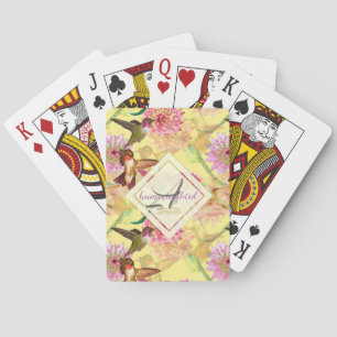 Jeu De Cartes Colibris et Astrantia Monogram Aquarelle