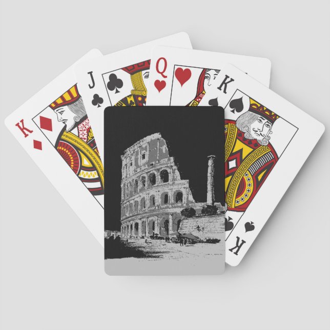Jeu De Cartes Colisée noire et blanche (dos)