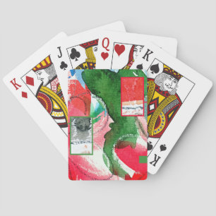 Jeu De Cartes collage d'art abstrait, médias mélangés et