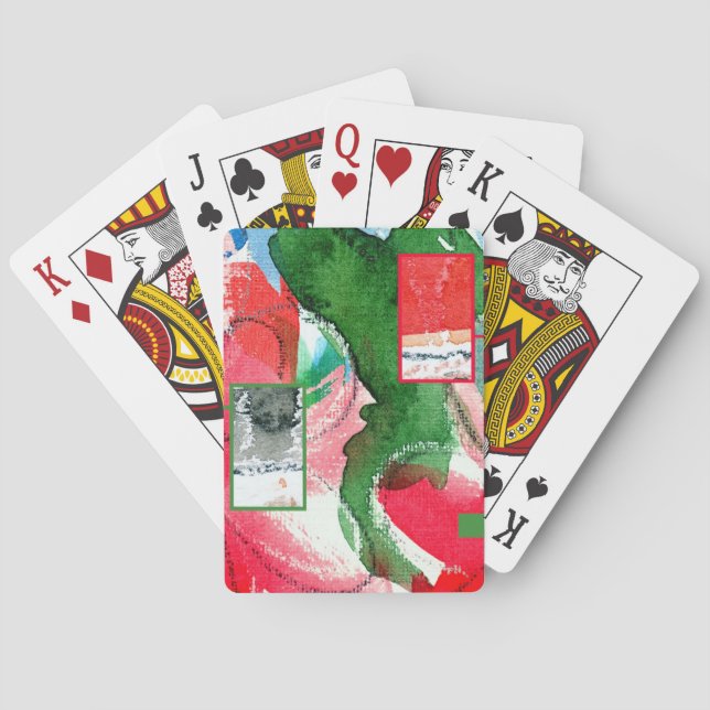 Jeu De Cartes collage d'art abstrait, médias mélangés et (dos)