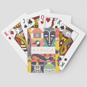Jeu De Cartes Collage d'art symbolique africain
