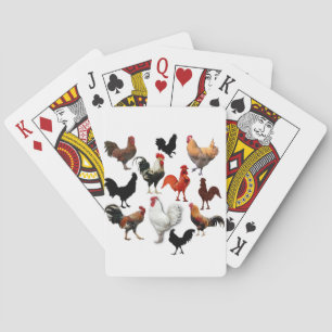 Jeu De Cartes Collage de coq Poulets Vintages rustiques