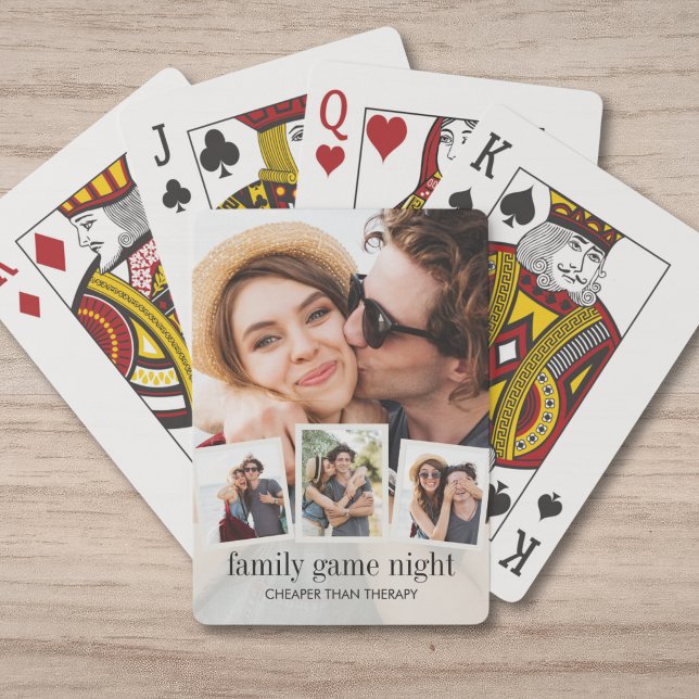 Jeu De Cartes Collage de photos de couples modernes pour une soi (Modern photo collage couples funny game night cards with humor saying for newlyweds bride groom gift)