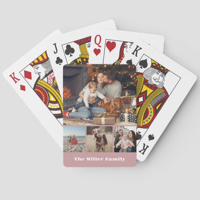Jeu De Cartes Collage de photos familiales Cartes de jeu classiq (dos)