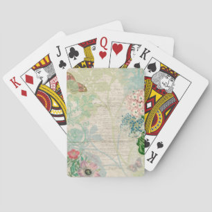 Jeu De Cartes Collage Floral vintage Lecture Cartes