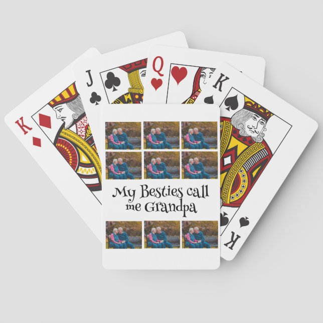 Jeu De Cartes Collage photo de grand-père 9 personnalisé (dos)