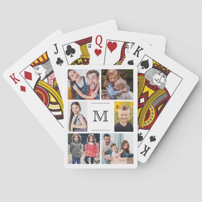 Jeu De Cartes Collage photo de la famille Monogramme (dos)