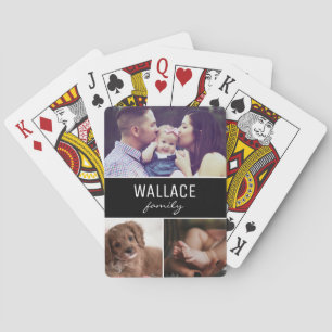 Jeu De Cartes Collage photo personnalisé Nom de famille personna