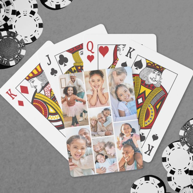 Jeu De Cartes Collage photo Simple et élégant (Photo Collage Simple Elegant Picture Poker Cards)