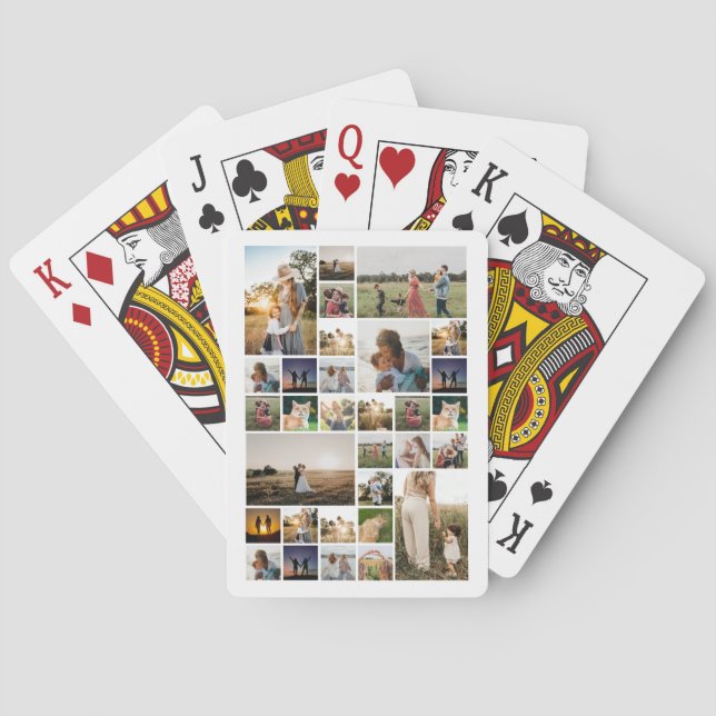 Jeu De Cartes Collage photo simple personnalisé (dos)