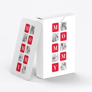 Jeu De Cartes Collage tendance Photo & Red Best Mommy Cadeau
