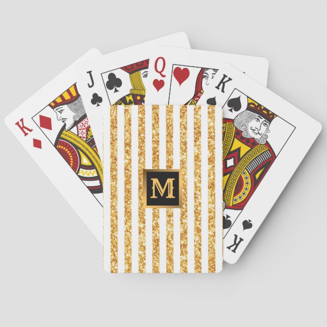 Jeu De Cartes Collection Boho Stripes Parties scintillant Verte  (dos)