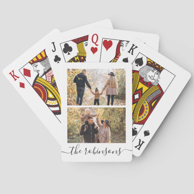Jeu De Cartes Collection photo Script 2 tendance personnalisée (dos)