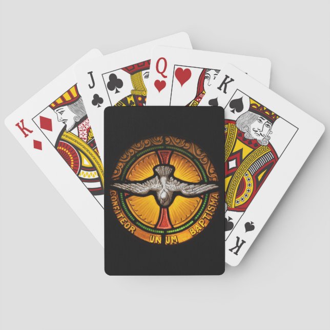 Jeu De Cartes Colombe en verre souillé (dos)