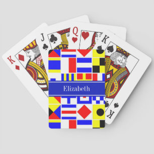 Jeu De Cartes Colorful Nautical Signal Flags Royal Name Monogram