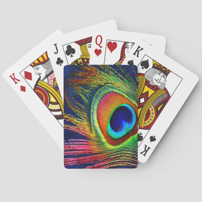 Jeu De Cartes Colorful Peacock Feather (dos)